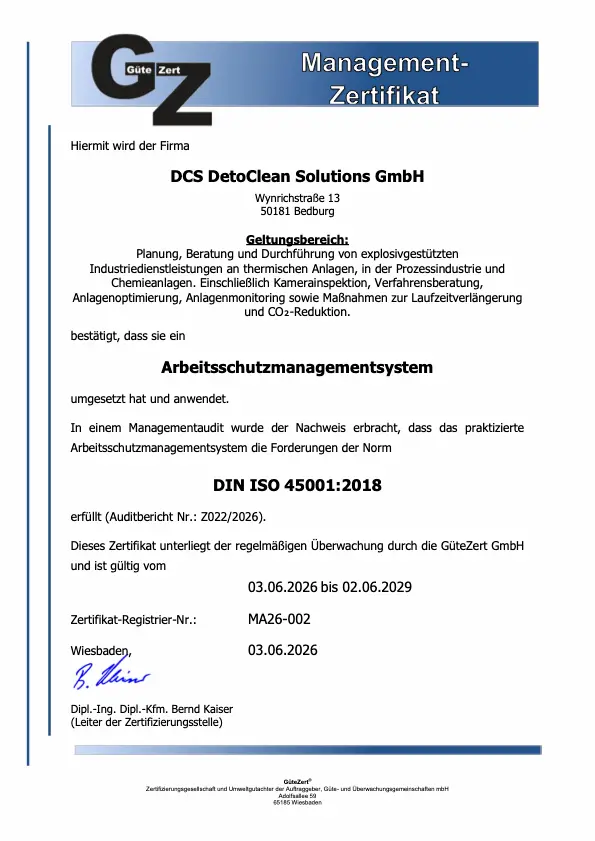 DIN ISO 45001:2018 Zertifikat